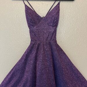 Homecoming party dress by City Studio, Juniors Size 1, Sparkly Purple. Like new.